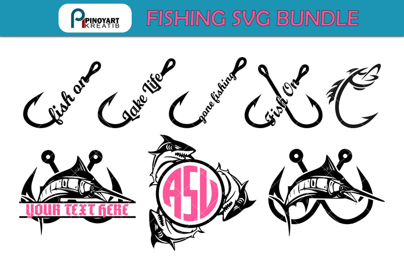 Fishing Svg Bundle - So Fontsy