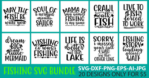 Fishing Svg Bundle SVG Syaman 
