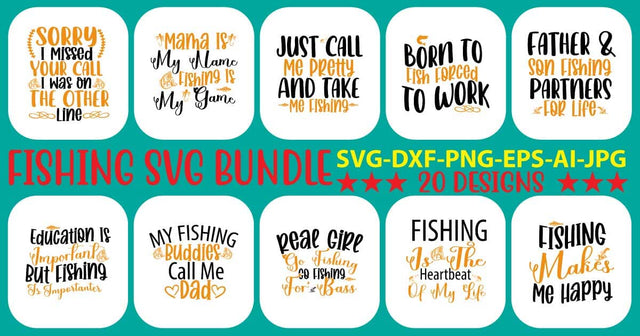 Fishing SVG Bundle SVG Syaman 