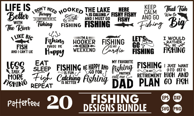 Fishing SVG Designs Bundle SVG PatternFeed8 