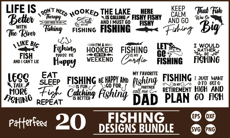 Fishing SVG Designs Bundle SVG PatternFeed8 