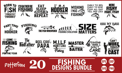 Fishing SVG Designs Bundle SVG PatternFeed8 