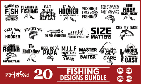 Fishing SVG Designs Bundle SVG PatternFeed8 