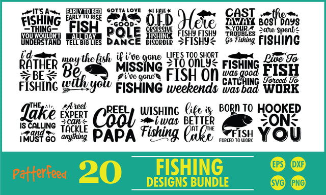 Fishing SVG Designs Bundle SVG PatternFeed8 