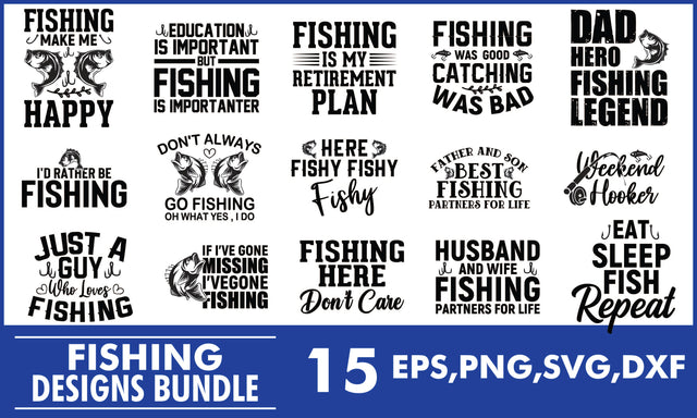 Fishing SVG Designs Bundle SVG PatternFeed8 