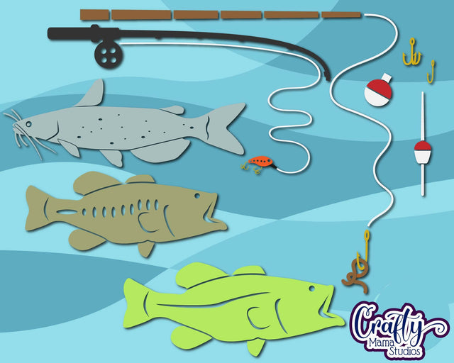 Fishing Svg - Fish Svg - Fishing Lure Svg - Dad Svg - Fishing Svg Bundle SVG Crafty Mama Studios 