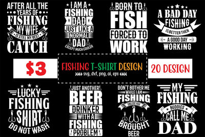 Fishing T-shirt Design Bundle SVG shah alam 