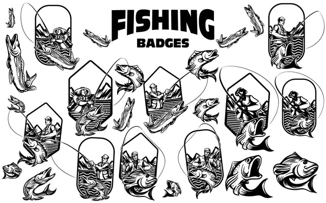 Fishing Tours Badges Logo Collection SVG naemmiah021 