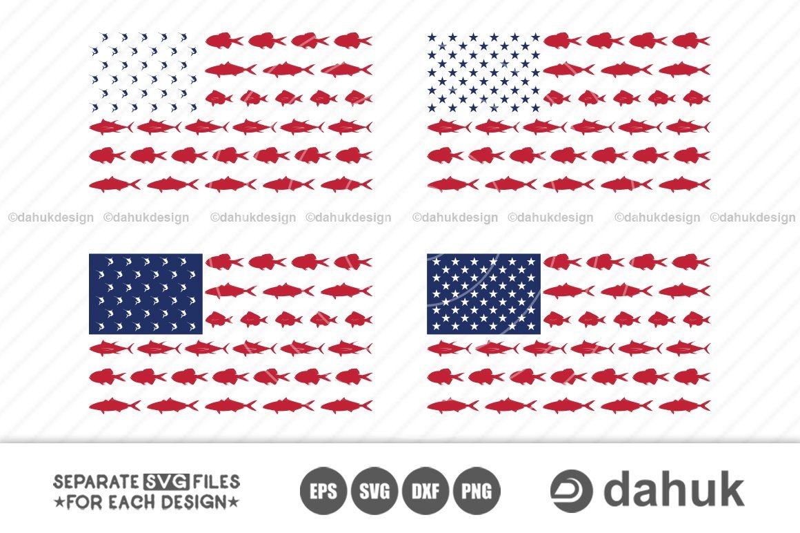 Fishing usa flag svg, American Flag Fish svg, Silhouette, Clipart ,  Cuttable Design - So Fontsy