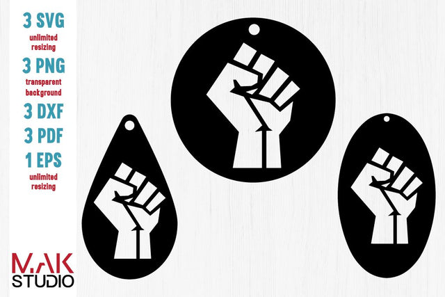 Fist Africa earrings svg - Fist Africa svg - Africa earring svg - Africa map svg - Black history svg SVG MAKStudion 