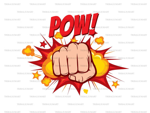 Fist hitting (punching). Pow! SVG TribaliumArtSF 