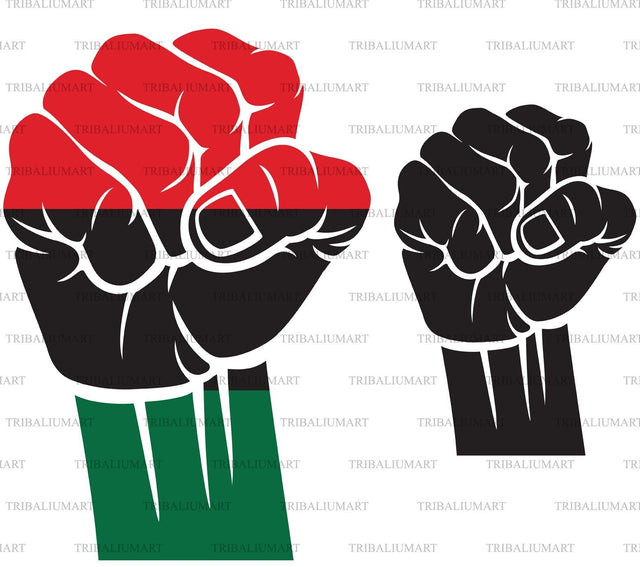 Fist in Pan-African colours SVG TribaliumArtSF 