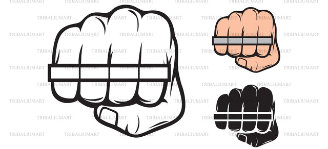Fist with brass knuckle SVG TribaliumArtSF 