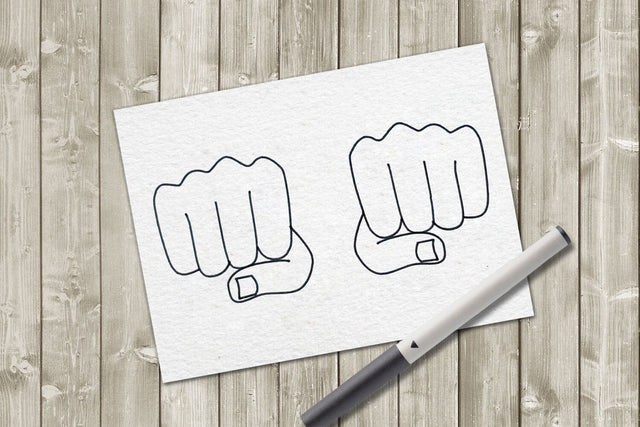 Fists SKETCH Single Line Drawing SVG SVG Designed by Geeks 