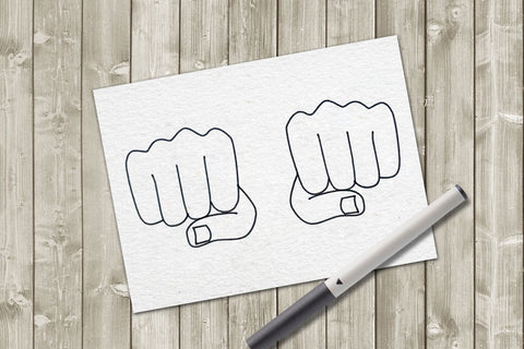 Fists SKETCH Single Line Drawing SVG SVG Designed by Geeks 