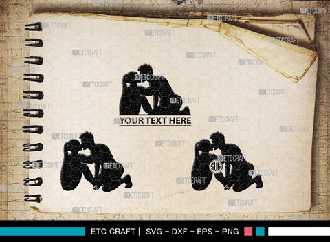 Fitness Couple Monogram, Fitness Couple Silhouette, Fitness Couple SVG, Fitness Svg, Couple Svg, Exercising Svg, SB00361 SVG ETC Craft 