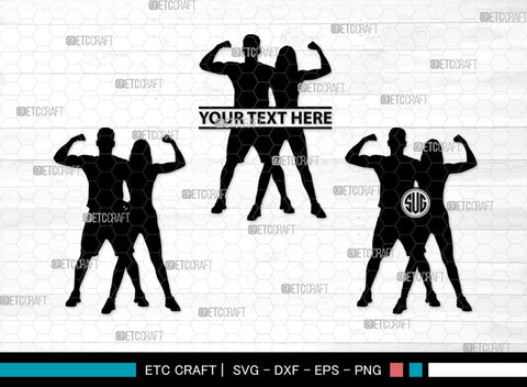 Fitness Couple Monogram, Fitness Couple Silhouette, Fitness Couple SVG, Fitness Svg, Couple Svg, Exercising Svg, SB00361 SVG ETC Craft 