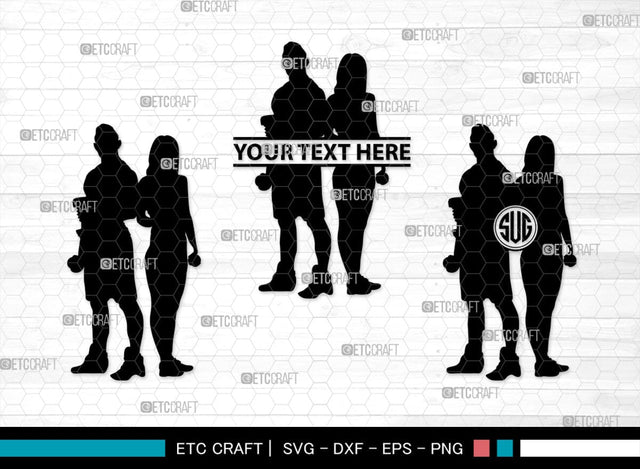 Fitness Couple Monogram, Fitness Couple Silhouette, Fitness Couple SVG, Fitness Svg, Couple Svg, Exercising Svg, SB00361 SVG ETC Craft 