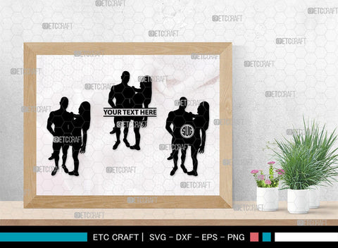 Fitness Couple Monogram, Fitness Couple Silhouette, Fitness Couple SVG, Fitness Svg, Couple Svg, Exercising Svg, SB00361 SVG ETC Craft 