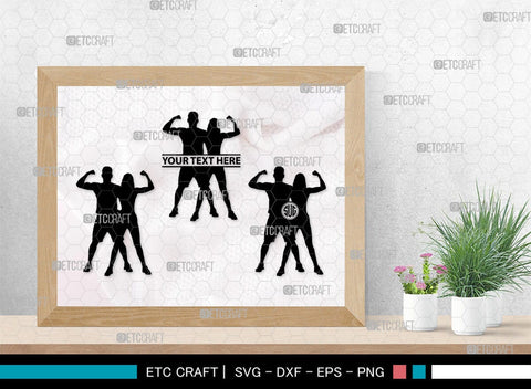 Fitness Couple Monogram, Fitness Couple Silhouette, Fitness Couple SVG, Fitness Svg, Couple Svg, Exercising Svg, SB00361 SVG ETC Craft 