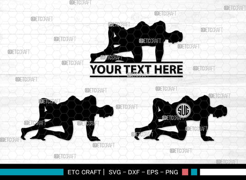 Fitness Couple Monogram, Fitness Couple Silhouette, Fitness Couple SVG, Fitness Svg, Couple Svg, Exercising Svg, SB00361 SVG ETC Craft 