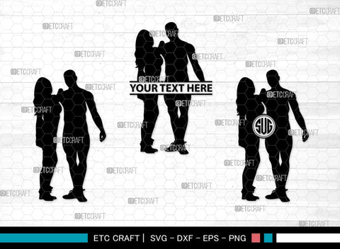 Fitness Couple Monogram, Fitness Couple Silhouette, Fitness Couple SVG, Fitness Svg, Couple Svg, Exercising Svg, SB00361 SVG ETC Craft 