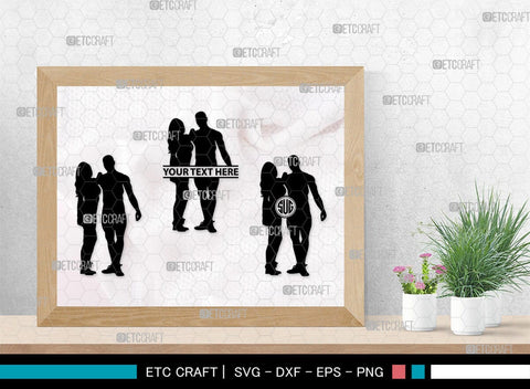 Fitness Couple Monogram, Fitness Couple Silhouette, Fitness Couple SVG, Fitness Svg, Couple Svg, Exercising Svg, SB00361 SVG ETC Craft 