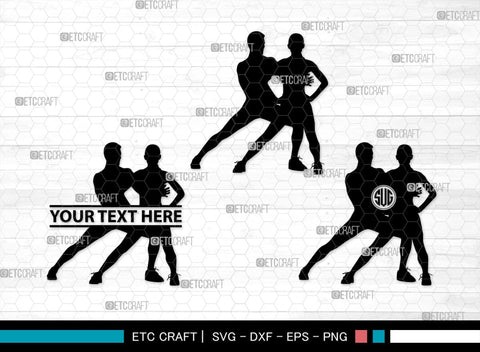 Fitness Couple Monogram, Fitness Couple Silhouette, Fitness Couple SVG, Fitness Svg, Couple Svg, Exercising Svg, SB00361 SVG ETC Craft 