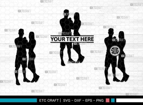 Fitness Couple Monogram, Fitness Couple Silhouette, Fitness Couple SVG, Fitness Svg, Couple Svg, Exercising Svg, SB00361 SVG ETC Craft 