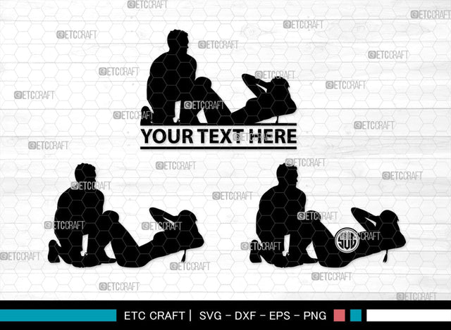 Fitness Couple Monogram, Fitness Couple Silhouette, Fitness Couple SVG, Fitness Svg, Couple Svg, Exercising Svg, SB00361 SVG ETC Craft 