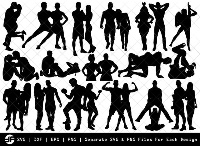 Fitness Couple SVG | Fitness | Silhouette Bundle | Cut File SVG ETC Craft 