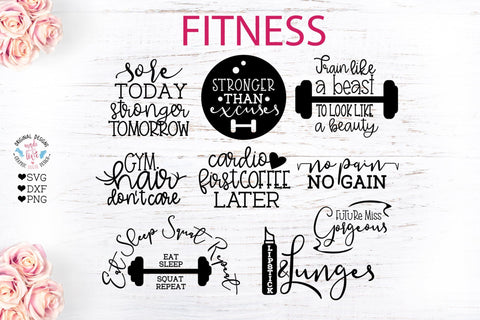 Fitness Cut Files Bundle SVG Graphic House Design