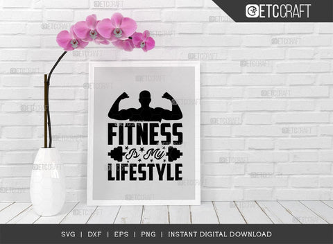 Fitness Is My Lifestyle SVG Cut File, Weights Svg, Gym Svg, Fitness Svg, Workout Svg, Bodybuilding Svg, Gym Quotes, TG 01560 SVG ETC Craft 