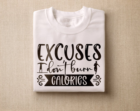 Fitness Quotes SVG Bundle, 6 Designs, Motivational Fitness Sayings SVG Cut Files, Excuses Don't Burn Calories SVG, No Goal Was Met Without A Little Sweat SVG SVG HappyDesignStudio 