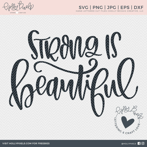 Fitness SVG | Strong is Beautiful | Inspirational SVG So Fontsy Design Shop 