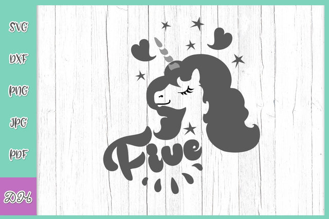 Five 5 Unicorn SVG Digitals by Hanna 