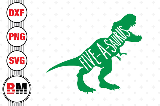 Five A Saurus SVG, PNG, DXF Files SVG BMDesign 