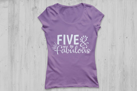 Five and Fabulous| Fifth Birthday SVG Cutting Files SVG CosmosFineArt 
