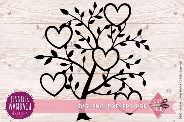 Five Heart Family Tree SVG Jennifer Wambach Design 