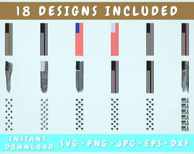 Flag Glitter Pen Wraps - 18 Designs SVG HappyDesignStudio 
