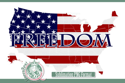 Flag Map States Freedom Sublimation Sublimation QueenBrat Digital Designs 