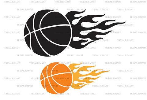 Flaming Basketball Ball SVG TribaliumArtSF 