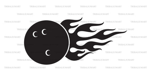 Flaming bowling ball SVG TribaliumArtSF 