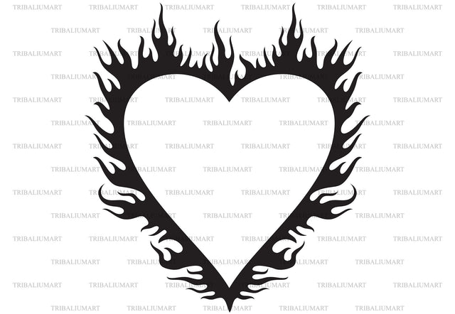 Flaming heart SVG TribaliumArtSF 