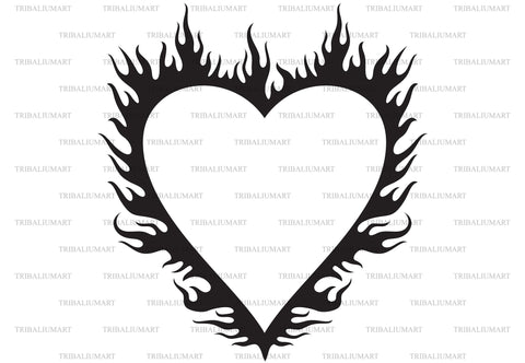 Flaming heart SVG TribaliumArtSF 