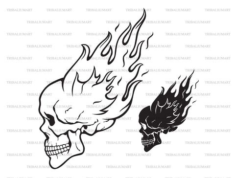 Flaming Skull SVG TribaliumArtSF 