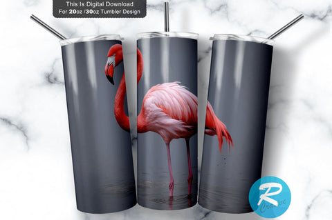 Flamingo 20 oz / 30 oz Skinny Tumbler Sublimation Regulrcrative 