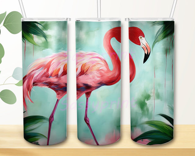 Flamingo 20oz Skinny Tumbler Png, Pink Flamingo Tumbler, Pink Flamingo Flowers Tumbler, Spring Tumbler, Pink Rose Tumbler, Animals Tumbler Sublimation sassyprint 
