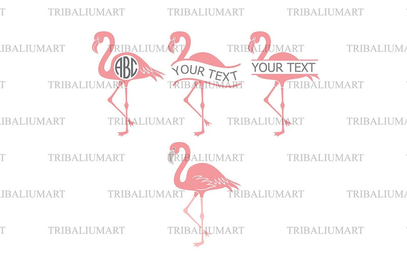 Flamingo bird monogram SVG TribaliumArtSF 