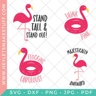 Flamingo Bundle SVG Hey Let's Make Stuff 